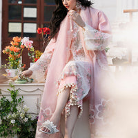 BIN ILYAS PINK 3 PIECE EMBROIDERED LAWN -BNU 101