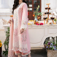 BIN ILYAS PINK 3 PIECE EMBROIDERED LAWN -BNU 101