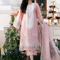 BIN ILYAS PINK 3 PIECE EMBROIDERED LAWN -BNU 101