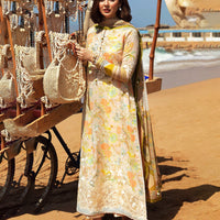 3PC-Printed Lawn Shirt With Voile Printed Dupatta-1545
