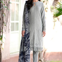 Lawn-3PC Embroidered Shirt with Digital Printed Jacquard Dupatta-1181