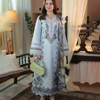 Lawn-3PC Embroidered Shirt with Digital Printed Jacquard Dupatta-1390