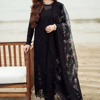 NUREH - 3PC LAWN EMBROIDERED SHIRT WITH COTTON NET PRINTED EMBROIDERED DUPATTA AND TROUSER - BNU2123