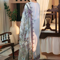 Lawn-3PC Embroidered Shirt with Digital Printed Jacquard Dupatta-1390