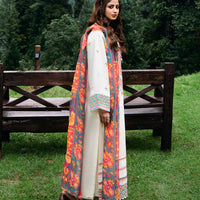 Lawn-3PC Embroidered Shirt with Digital Printed Jacquard Dupatta - 1355
