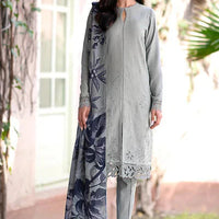 Lawn-3PC Embroidered Shirt with Digital Printed Jacquard Dupatta-1181