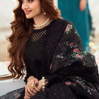 NUREH - 3PC LAWN EMBROIDERED SHIRT WITH COTTON NET PRINTED EMBROIDERED DUPATTA AND TROUSER - BNU2123