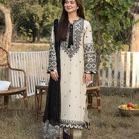 Lawn-3PC Embroidered Shirt with Organza Embroidered Dupatta-1354