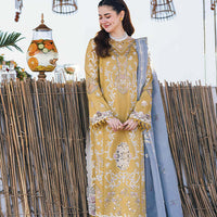 Lawn-3PC Embroidered Shirt with Organza Embroidered Dupatta-1356
