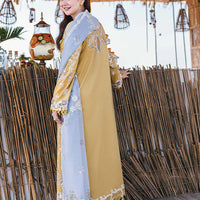 Lawn-3PC Embroidered Shirt with Organza Embroidered Dupatta-1356