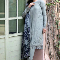 Lawn-3PC Embroidered Shirt with Digital Printed Jacquard Dupatta-1181