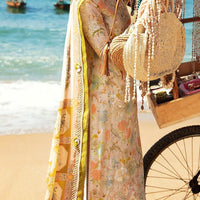 3PC-Printed Lawn Shirt With Voile Printed Dupatta-1545