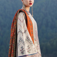 Lawn-3PC Embroidered Shirt with Digital Printed Jacquard Dupatta- 1072