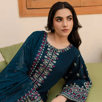 Lawn-3PC Embroidered Shirt with Chiffon Embroidered Dupatta-1266