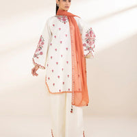 Lawn-3PC Embroidered Shirt with Chiffon Dupatta- 1297