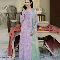 Lawn-3PC Embroidered Shirt with Digital Printed Jacquard Dupatta - 1376