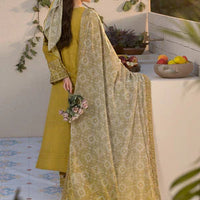 Lawn-3PC Embroidered Shirt with Digital Printed Jacquard Dupatta - 1324