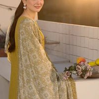 Lawn-3PC Embroidered Shirt with Digital Printed Jacquard Dupatta - 1324