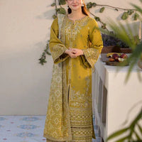 Lawn-3PC Embroidered Shirt with Digital Printed Jacquard Dupatta - 1324