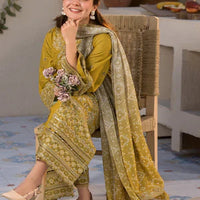 Lawn-3PC Embroidered Shirt with Digital Printed Jacquard Dupatta - 1324
