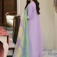 Lawn-3PC Embroidered Shirt with Digital Printed Jacquard Dupatta - 1376