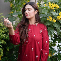 Red Rose Dhanak 2PC Embroidered With Trouser Embroidered-263