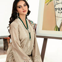 MARIA.B Lawn 3PC Chickenkari Embroidered Shirt With Digital Print Shawl-1044