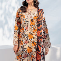 3PC Lawn Printed Shirt With Digital Printed Dupatta-1602