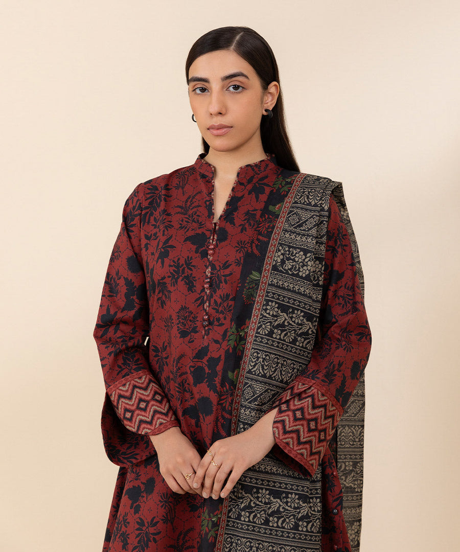 3PC Lawn Printed Shirt With Digital Printed Dupatta-1608