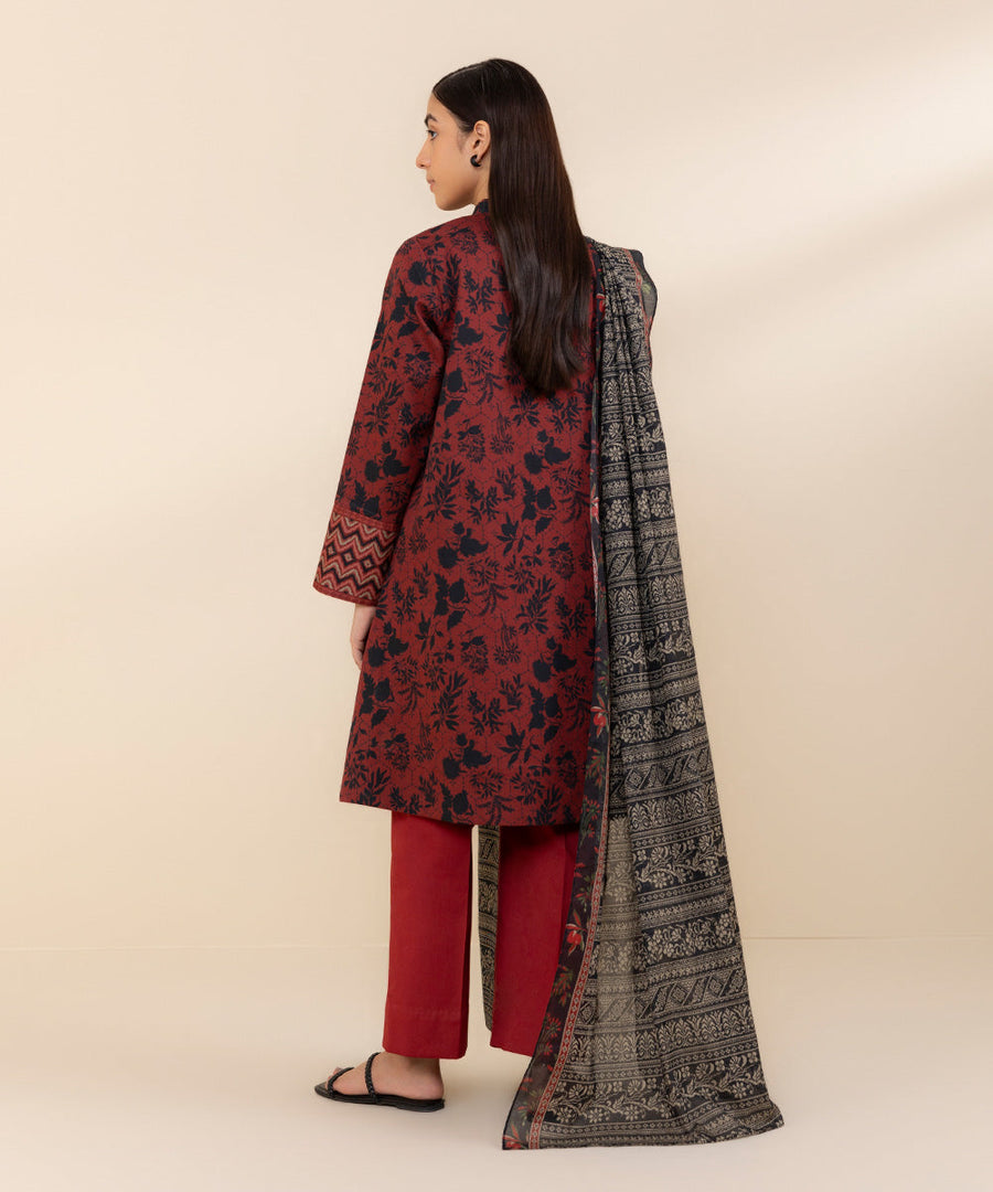 3PC Lawn Printed Shirt With Digital Printed Dupatta-1608