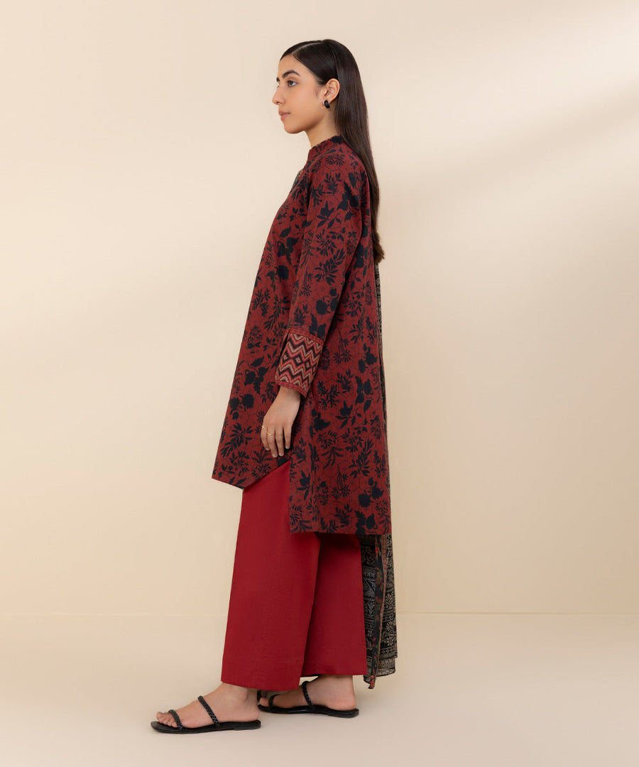 3PC Lawn Printed Shirt With Digital Printed Dupatta-1608