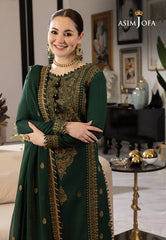 ASIM JOFA Lawn 3PC Embroidered With Chiffon Embroidered Dupatta-1034