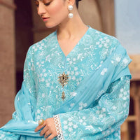 Bareeze Linen 3PC Embroidered With Chiffon Embroidered Dupatta-674