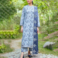 3PC-Printed Lawn Zarri Shirt With Voile Printed Dupatta-1527