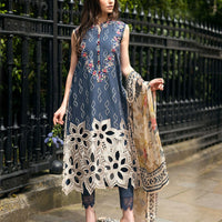 MUSHQ LAWN 3PC EMBROIDERED WITH PRINTED DUPATTA-1144