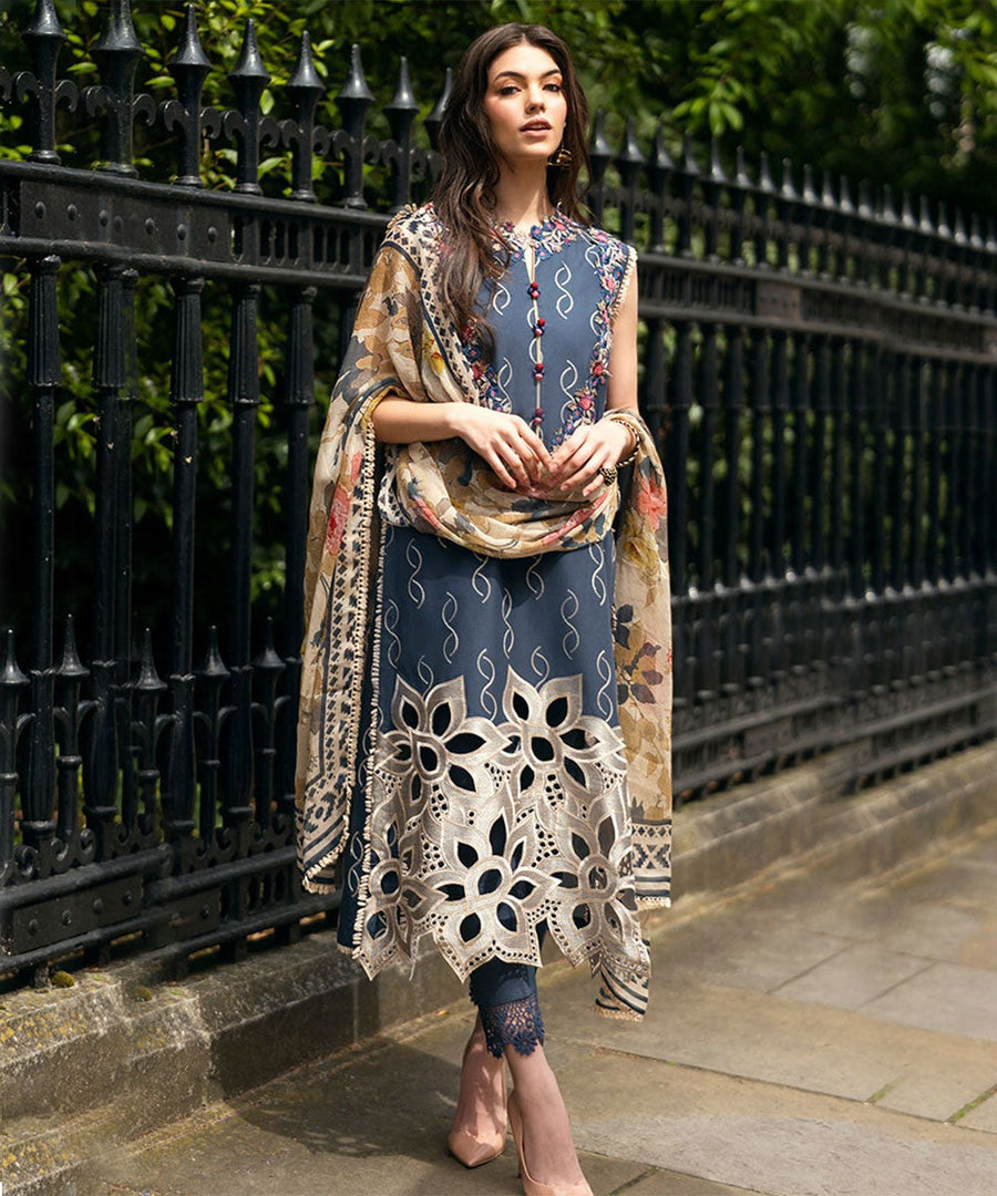 MUSHQ LAWN 3PC EMBROIDERED WITH PRINTED DUPATTA-1144