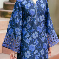 3PC-Printed Lawn Zarri Shirt With Voile Printed Dupatta-1521