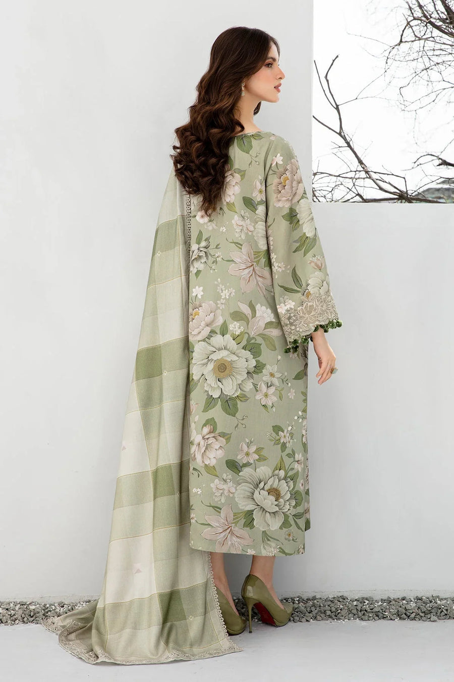 BAROQUE - 3PC Lawn Printed Shirt With Voile Printed Dupatta-1509