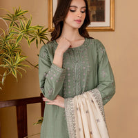 BATIK - 3PC LAWN EMBROIDERED SHIRT WITH LAWN EMBROIDERED SHAWL AND TROUSER - 1059