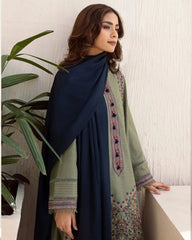 Dhanak 3PC Embroidered Shirt With Dhanak Plain Dupatta-1290