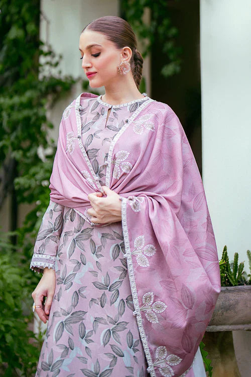 3PC-Printed Lawn Zarri Shirt With Voile Printed Dupatta-1522