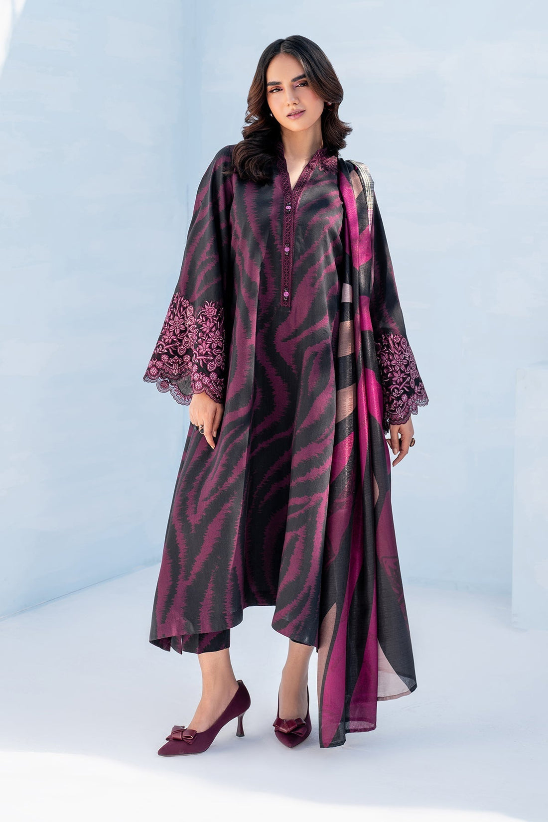 3PC Lawn Printed Shirt With Digital Printed Dupatta-1605