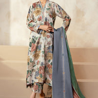 3PC Lawn Printed Shirt With Digital Printed Dupatta-1606