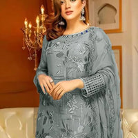 Lawn 3PC Embroidered Shirt with Chiffon Embroidered Dupatta-1037