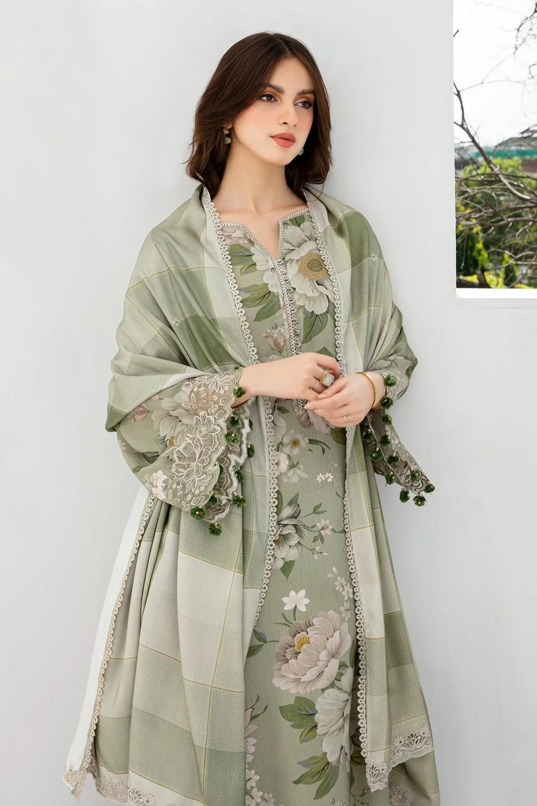 BAROQUE - 3PC Lawn Printed Shirt With Voile Printed Dupatta-1509