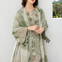 BAROQUE - 3PC Lawn Printed Shirt With Voile Printed Dupatta-1509