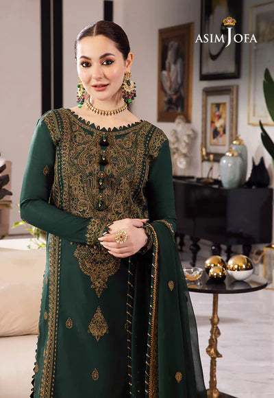 ASIM JOFA Lawn 3PC Embroidered With Chiffon Embroidered Dupatta-1034