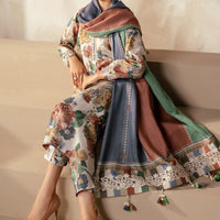 3PC Lawn Printed Shirt With Digital Printed Dupatta-1606