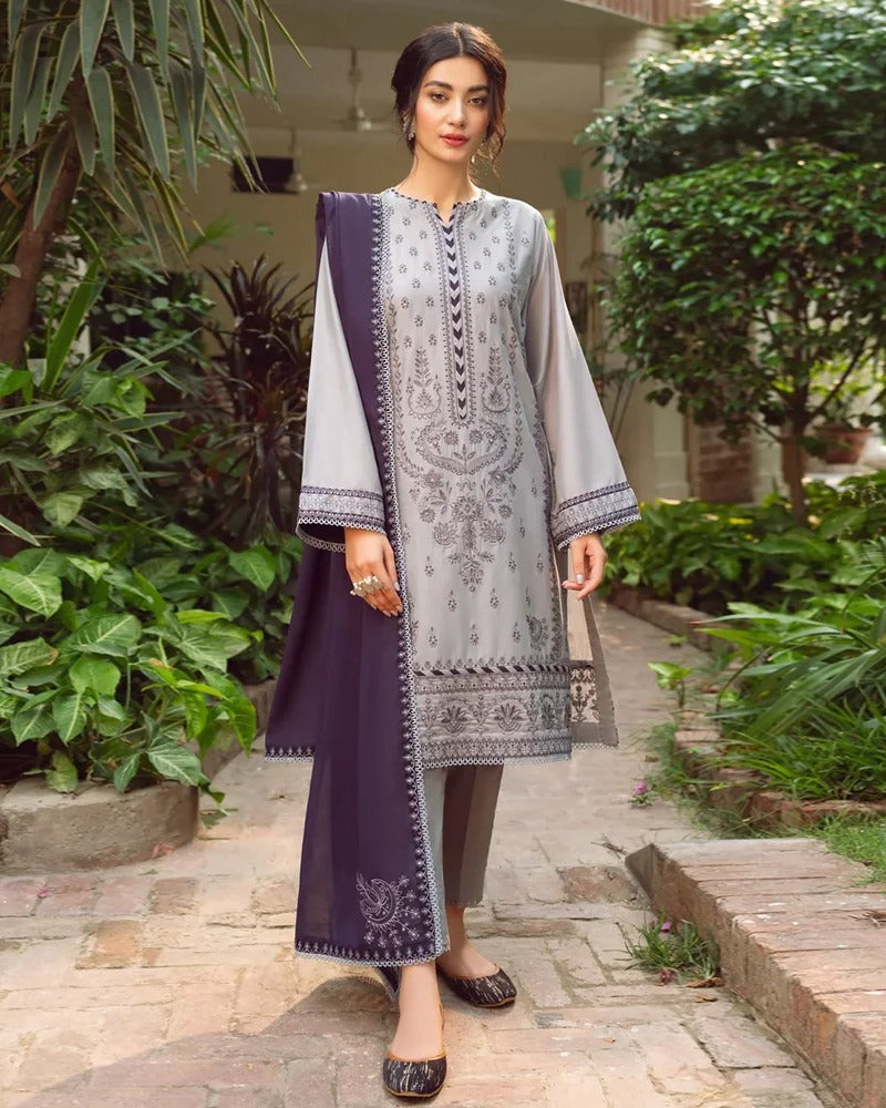 Jazmin Lawn-3PC Embroidered with Chiffon Embroidered Dupatta-1117