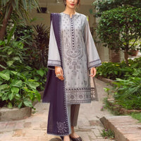 Jazmin Lawn-3PC Embroidered with Chiffon Embroidered Dupatta-1117